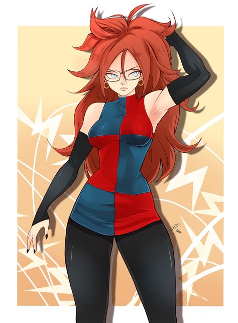 Safebooru - 1girl absurdres android 21 bare shoulders black-framed