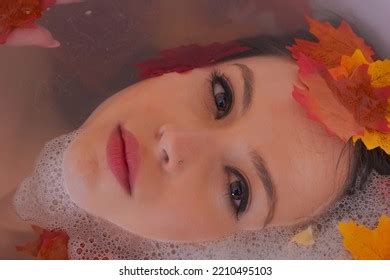 face young woman  submerged water stock photo  shutterstock