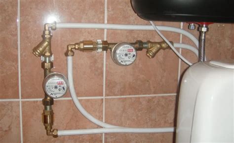 Схема установки водяного счетчика с обратным клапаном