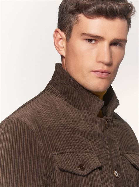 Giacca camicia marrone in velluto di cotone | Gutteridge | Giacche Uomo