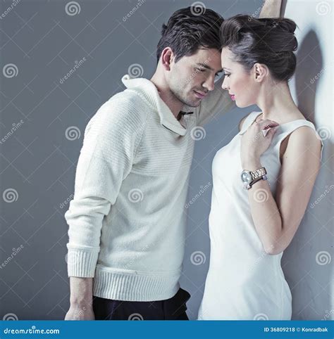Elegant Man Trying To Seduce a Woman Stock Photo - Image of pensive