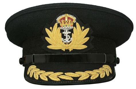 Royal Navy Officer Hat, Naval Captain Peak Cap, R N Commanders Black ...