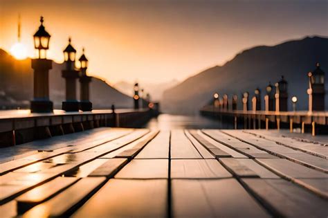 Premium AI Image | a bridge with a bridge and a bridge in the background