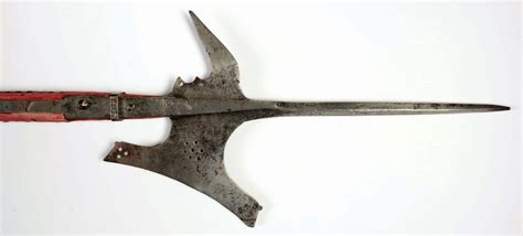 lot detail late  century european halberd  pierced blade