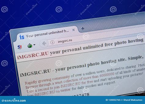 Ryazan, Russia - June 26, 2018: Homepage of Imgsrc Website on the ...