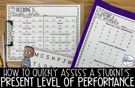 How to Quickly Assess a Student's Present Level of Performance - The ...