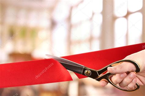 Grand opening, cutting red ribbon — Stock Photo © belchonock #60961939