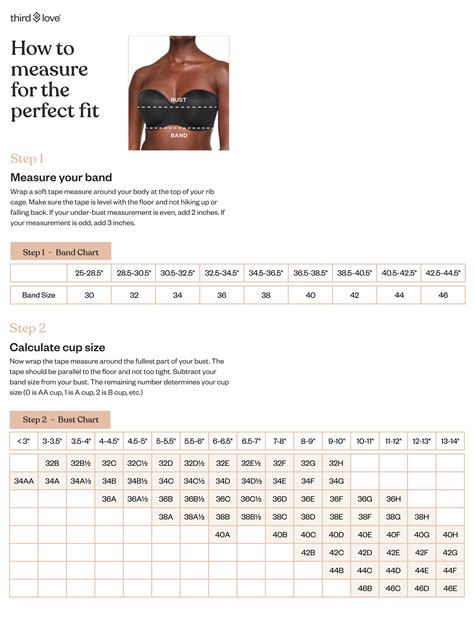 ThirdLove Bra Size Chart - Find The Perfect Bra For Your Cup Size