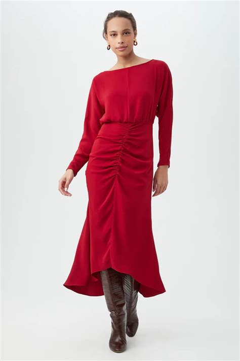 behati dress  trina turk  roselle red