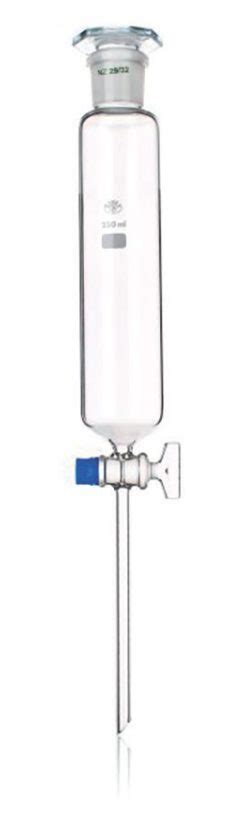 Nálevka dělicí válcovitá 250ml, 2397, skleněná zátka, skleněný kohout ...