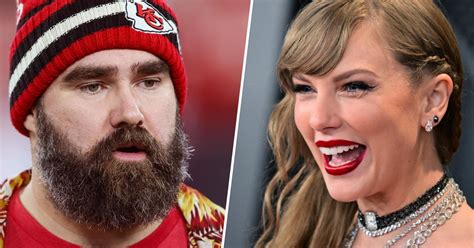 See Jason Kelce Greet Taylor Swift With Hug At Super Bowl