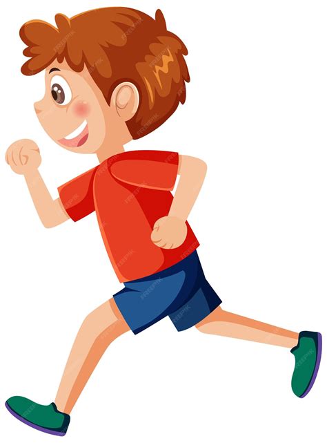 Premium Vector | Running boy cartoon character