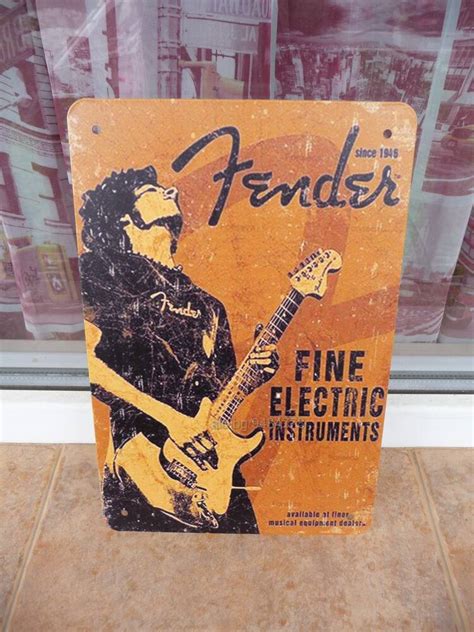 Метална табела музика електрическа китара Fender китарист | Рекламни ...