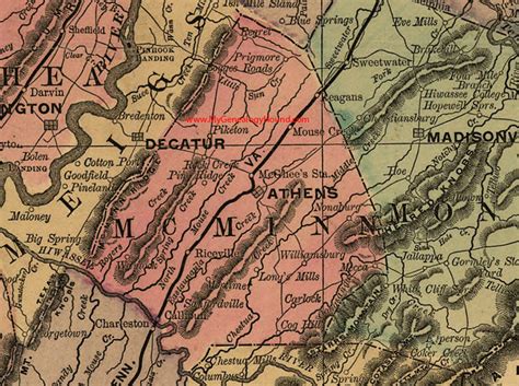 McMinn County, Tennessee 1888 Map