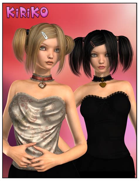 Kiriko Hair for Genesis 2 Female(s) and Victoria 4 | Daz 3D