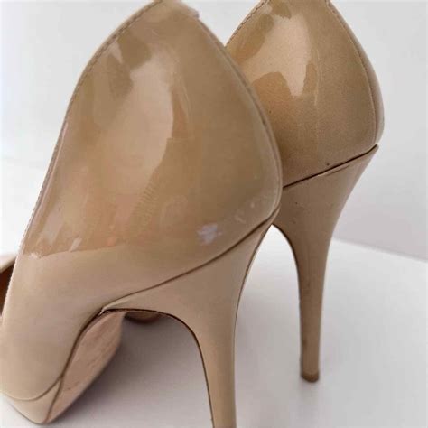 Jimmy Choo Cosmic Nude Patent Leather Heels Sz38 - Gem