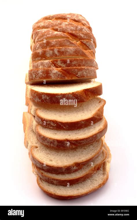 sliced loaf  white bread   stock photo alamy