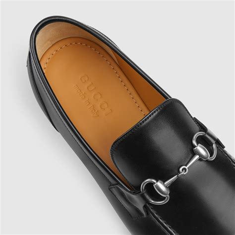 mens gucci jordaan loafer  black leather gucci