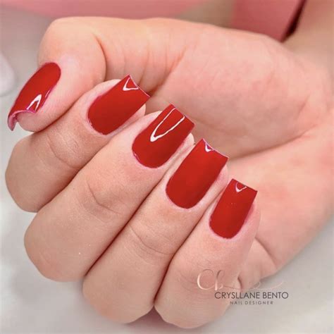 Unhas De Gel Simples E Elegantes Vermelho - 15 modelos fashions de unhas decoradas vermelhas para apostar - Eu Total