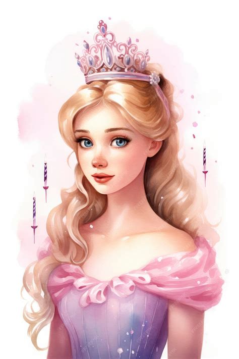 Premium Photo | A princessthemed frame in Princess cartoon style birthday