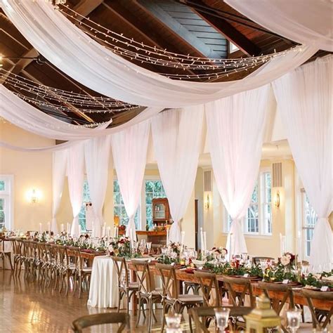 Flat Ceiling Draping Wedding Reception