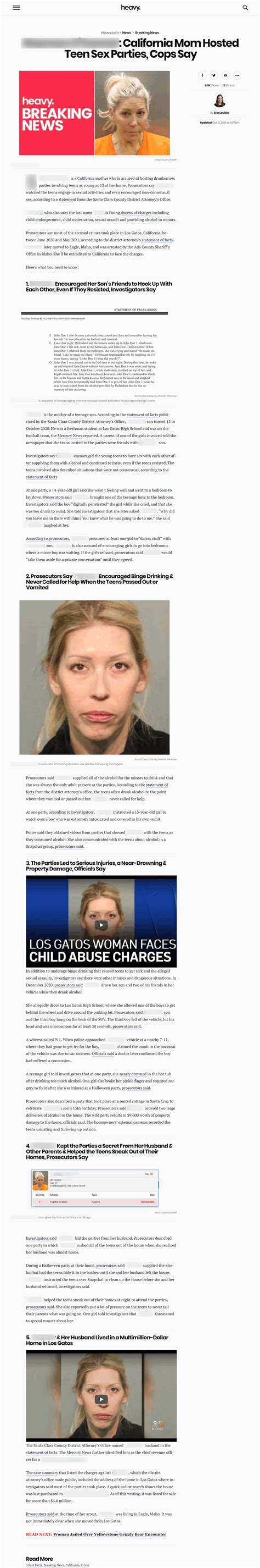 California mom hosted teen sex parties, cops say : r/iamatotalpieceofshit