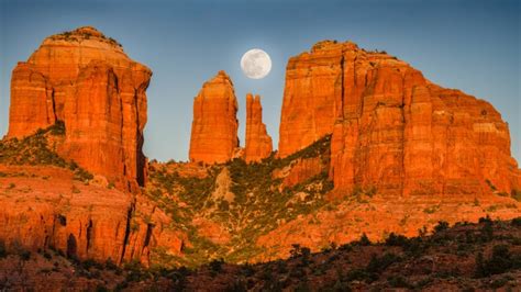 Обои аризона, скалы, луна, скачать обои, фото и картинки бесплатно