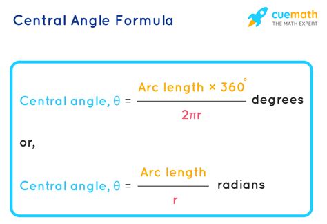 central angle   circle formula learn  formula  find central