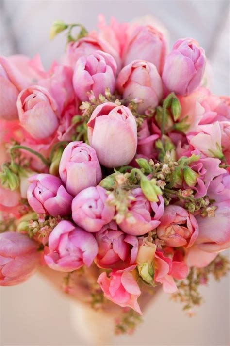 Pink Tulips Wedding Bouquet