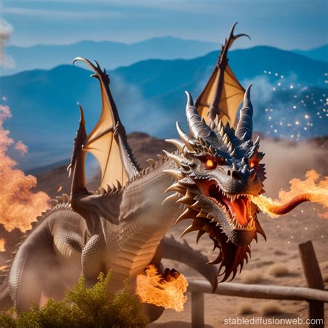 Dragon with Fire Breath | Stable Diffusion Online