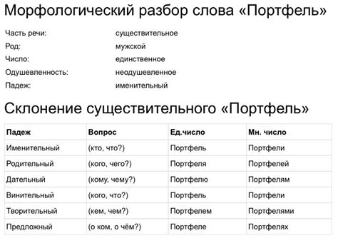 морфологический разбор к слову портфель - Школьные Знания.com