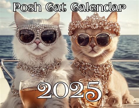 Cat Calendar, Chic Cat-themed 2025 Wall Calendar for Cat Lovers - Etsy