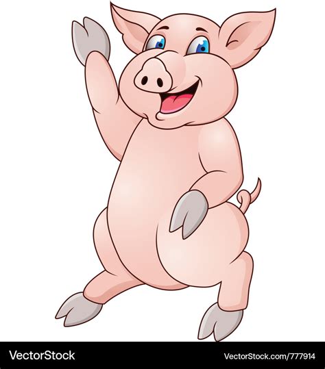 Funny pig cartoon Royalty Free Vector Image - VectorStock