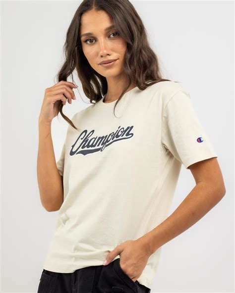 Shop Champion Champion Graphic T-Shirt In Oat Milk Latte - Fast ...