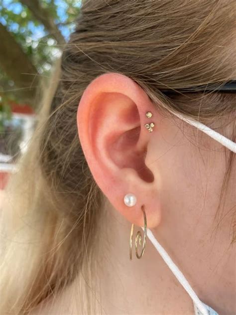 25 Multiple Forward Helix Piercing Ideas - Styleoholic