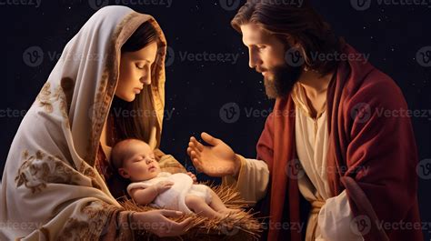 Mother Mary With Baby Jesus And Joseph