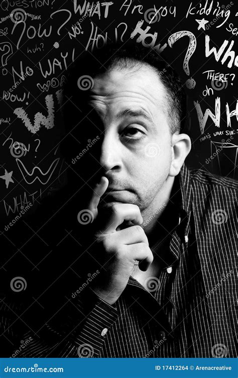man thinking deeply stock photo image  analysis contemplation