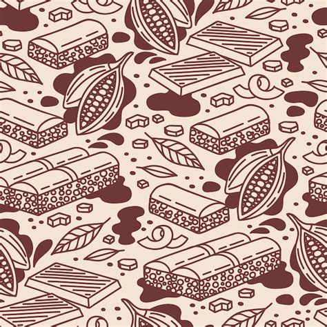Patrón de chocolate de diseño plano | Vector Premium