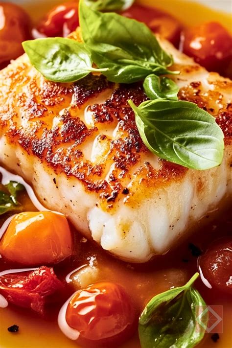 Easy Pan-Seared Cod with White Wine Tomato Butter Sauce