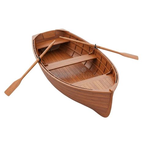 Movem A Embarcação Com Remos - Barco a Remo De Madeira Com Dois Remos, Uma Embarcação Tradicional Para ...