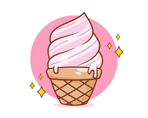 Cute ice cream cartoon illustration 14996261 Vector Art at Vecteezy