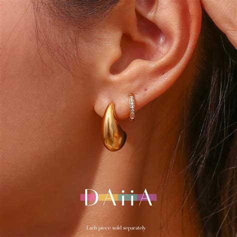 teardrop gold earrings designer inspired  plated gold drop earrings