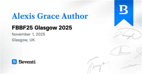 Alexis Grace Author, FBBF25 Glasgow 2025
