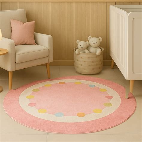 Tapete Redondo Para Quarto Infantil - Tapete para quarto infantil redondo Candy ball
