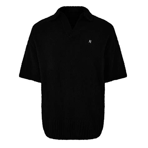 REPRESENT | Boucle Polo Top | Men | Black | Flannels