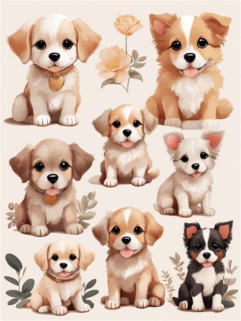 Premium AI Image | Cute dog pet view clipart in aesthetic