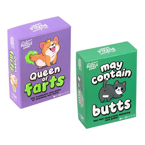 Queen of Farts and May Contain Butts Matching Games Set of 2 - World Market