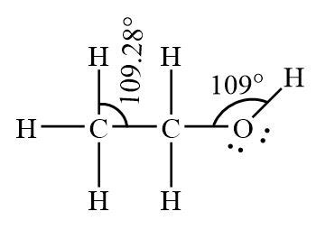 What are the bond angles of ethanol? | Study.com