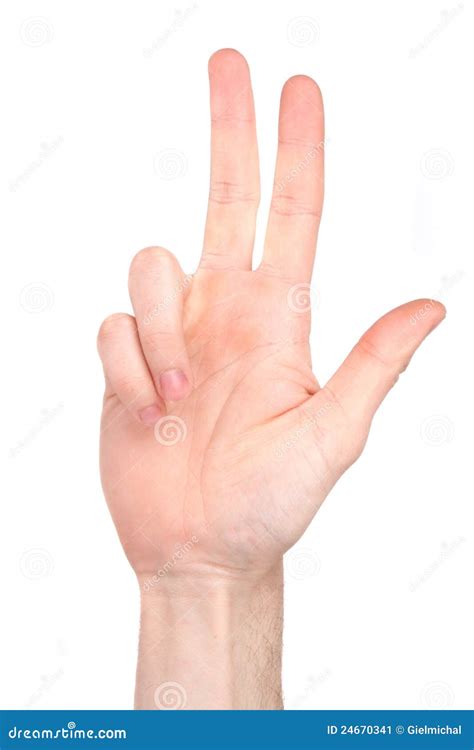 number   sign language stock image image  showing gesturing