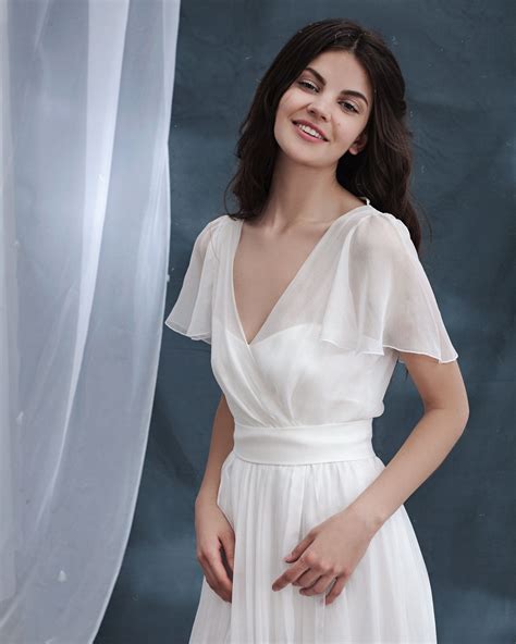 Light Wedding Dress Simple Chiffon Wedding Dress Minimalist - Etsy